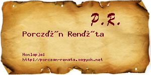Porczán Renáta névjegykártya