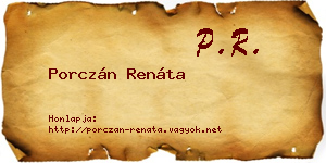 Porczán Renáta névjegykártya